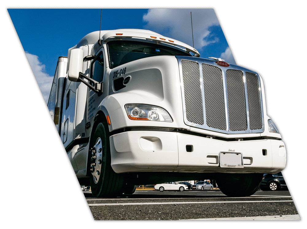 Big white truck for fleet driver training in Alabama