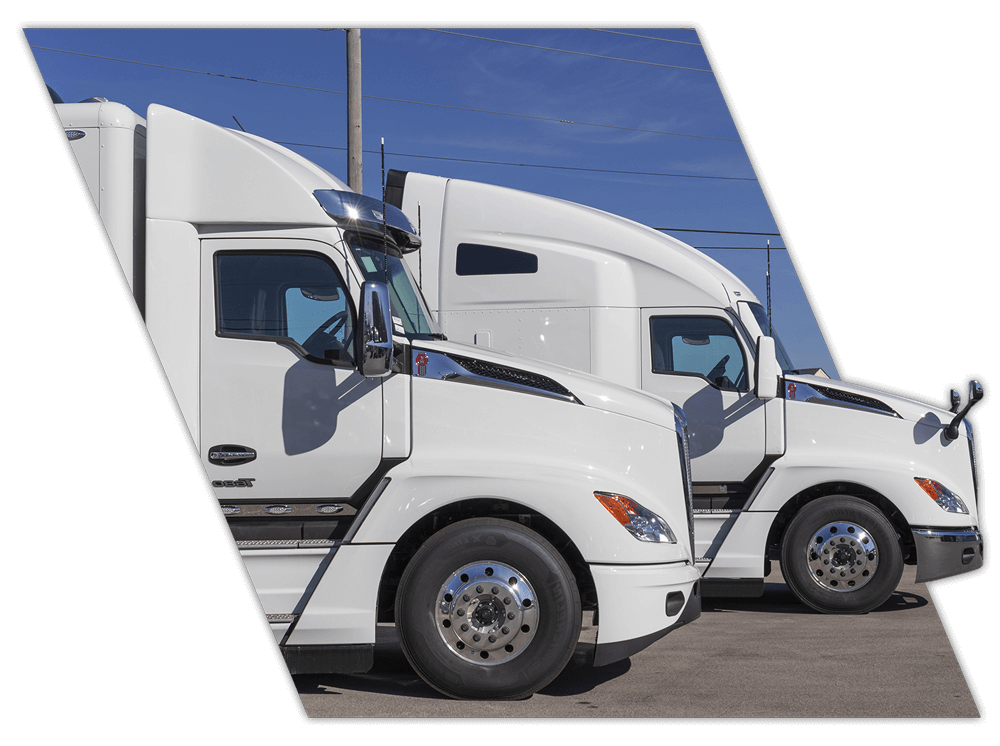 White trucks used by fleet driver training companies in Mississippy