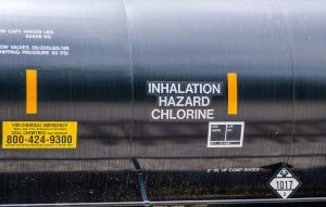 trucking regulations printed on hazardous material transport tank
